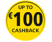 Get up to €100 Cashback